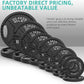 Olympic Cast Iron 2-Inch Weight Plates for Strength Training & Weightlifting, 255 Pounds Set, Multiple Packages