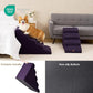 EHEYCIGA Curved Dog Stairs Ramp for High Beds 22.6" H, 5-Step Dog Steps for Small Dogs and Cats, Pet Stairs for High Bed Climbing, Non-Slip Balanced Pet Step Indoor, Purple