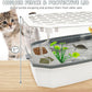 Hamiledyi Small Turtle Tank with Lid and Water Pump Acrylic Turtle Aquarium Starter Kit Easy to Change Water Multi-Function Area Reptile Habitat for Turtles Hermit Crabs Crayfish Tortoises (Medium)