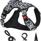 NESTROAD No Pull Dog Harness,Adjustable Oxford Dog Vest Harness with Leash,Reflective No-Choke Pet Harness with Easy Control Soft Handle for Medium Dogs(Medium,Vintage Blue)