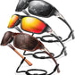 3 Pack Polarized Sports Sunglasses for Men, Mens Sunglasses Wrap Around UV400 Protection for Cycling Fishing Driving