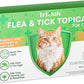 Flea and Tick Prevention for Cats: Flea & Tick Topical for Cats Over 1.5lbs, 6 Dose Flea and Tick Control/Prevention for 6 Months (6 Pack)