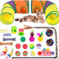 Retro Shaw Cat Toys Kitten Toys, Interactive Cat Tunnels Toy for Indoor Cats Kitty, Kitten Tube Tent Feather Wand Teaser Bell Fuzzy Ball Springs Mouse (33 Pcs Large Cat Tunnel Toys Set)