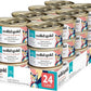 Solid Gold Wet Cat Food Shreds in Gravy - Healthy Canned Cat Food Made w/Real Chicken & Mackerel Shreds, Vitamins & Minerals - Grain Free & Gluten Free Canned Meals for Cats & Kittens - 24ct/3oz Can