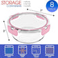 Sorbus 16pc Glass Meal Prep Containers Set – 8 Round 32oz Containers with Airtight Lids – Freezer, Dishwasher, Oven Safe – Reusable Food Storage Bowls, 4 Cup Capacity for Meal Prep and Storage, Pink