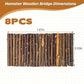 PINVNBY 8 PCS Hamster Wooden Ladder Bridge Tunnel Hide, Hamster Cage Accessories for Chinchillas Guinea Pigs Mouse Rat Ferre, Rodents Natural Hideout for Small Animals