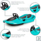 Snow Sled for Kids, Adults - Toboggan Sled, Easy Turning Steering Wheel, Anti-Slip Seat, Pull Up Brake, Durable Plastic Sled, Lightweight, Snow Sleds, Age 3+ 260 lbs