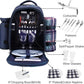Apollo Walker Picnic Backpack Bag for 2 Person with Cooler Compartment, Detachable Bottle/Wine Holder, Fleece Blanket, Plates and Cutlery (Blue)