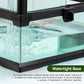 24x18x18'' 35 Gallon Glass Reptile Tank Front Opening Terrarium Suitable for Leopard Geckos, Snakes, Tree Frogs, Chameleons,Watertight Base, Ventilated Metal Mesh Top, Pre-Drilled Cable Holes