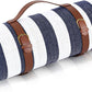 Striped Picnic Blankets 80” x 80” Extra Large Waterproof and Foldable Beach Blanket, Oversized Blue and White Outdoor Blanket for Camping, Travel, Park, Grass, Patio (Blue & White, 80" x 80")