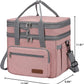 Maelstrom Lunch Bag Women,23L Insulated Lunch Box for Men Women,Expandable Double Deck Lunch Cooler Bag,Lightweight Leakproof Lunch Tote Bag with Side Tissue Pocket,Pink