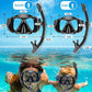 Greatever Dry Snorkel Set,Panoramic Wide View,Anti-Fog Scuba Diving Mask,Professional Snorkeling Gear