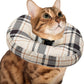 Cat Cone Collar Soft, Adjustable Plaid Elizabethan Cat Recovery Collar After Surgery to Prevent Licking & Scratching Wound, Fits Small Medium Large Cats, Puppy, Small Dogs