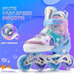 NEMONE Mermaid Inline Skates, 4 Sizes Adjustable Skates for Girls Kids with Light up Wheels, Indoor Beginner Outdoor for Kids Ages 4-6 5-8 6-12 8-12