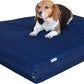 Dogbed4less Premium Orthopedic Memory Foam Dog Bed for Medium Large Dogs, Washable Durable Denim Cover, Waterproof and Extra External Pet Bed Case 37"X27"X4"