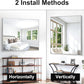 Silver Bathroom Mirror,40x48 inch Wall Mirror for Bathroom Wall Mounted,Large Rectangle Mirror for Bathroom Over Sink,Modern Metal Frame for Living Room,Bedroom Entryway,Horizontal/Vertical