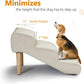 Senneny Imitation Linen Faux Leather Dog Stairs, for Pets up to 150 lbs, Waterproof, Scratch Resistant Pet Steps/Stairs with High Density Foam and Detachable Wooden Legs, Light Beige Linen, 3 Step