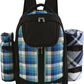 apollo walker Picnic Backpack Bag for 2 Person with Cooler Compartment, Detachable Bottle/Wine Holder, Fleece Blanket, Plates and Cutlery Set
