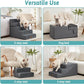 Dog Stairs for Small Dogs, 5 Tier Removable Wider Pet Stairs for Couch and Bed, 23.6" H Non-Slip Dog Steps for Puppies and Old Cats with Support Board, 29.5x19.7x23.6 inch, Dark Grey