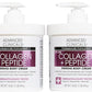 Advanced Clinicals Collagen Peptides Body Lotion & Face Moisturizer | Peptide Infused Collagen Lotion For Women & Men Helps Improve Look Of Crepe Skin, Wrinkles, & Uneven Dry Skin Texture, 2-Pack