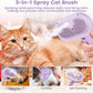3 in 1 Cat Steam Brush, Pet Spray Hair Removal Comb for Shedding & Grooming, Water Brush for Cats Dogs Small Animals Long Short Haired with One-Click Release Button(Purple)
