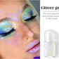 Roll-on Holographic Body Glitter Gel for Face Hair, Chameleon Color Changing Glitter Gel Under Light, Chunky Mermaid Sequins Festival Party Rave Accessories Shimmer Makeup (10# Neon Violet)