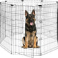 Foldable Dog Playpen 48" Height 8 Panels Metal Exercise Pen No Door - Indoor/Outdoor Dog Play Pen for Medium-Large Dogs, Portable Pet Fence for Yard Garden Camping, Black