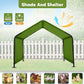 Dog Shade Shelter Outdoor 4'x4'x3' Tent for Large Medium Dogs, Outside Sun Rain Canopy Pet House for Livestock Pigs Cats with Waterproof Roof Ground Nails,Deep Green