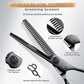 Gimars 7inch Professional 4CR Stainless Steel 6 in 1 Grooming Scissors for Dogs with Safety Round Tip, Heavy Duty Titanium Coated Pet Grooming Scissor for Dogs, Cats and Other Animals