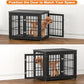32 Inch Heavy Duty Dog Crate Furniture for Medium and Small Dogs, Decorative Pet House End Table, Wooden Cage Kennel Furniture Indoor, Gray