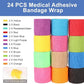 LDIWEE 24 Pack Self Adhesive Bandage Wrap 2 Inch, Vet Wrap for Dogs & Horses, Elastic Cohesive Tape for Athletic Sports, First Aid Medical, Ankle Sprains, Wrist Support