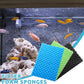 9 Pcs Fish Pond Foam Aquarium Filter Sponge Wave Shape Coarse Foam for Fish Tank Sump Pond 17 x 11 Inch x 1/2 to 1 Inch, Black, Green, Blue