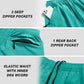 Men's Gym Shorts Sports Quick Dry Workout Running or Casual Training Short with Zipper Pockets