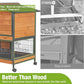 GUTINNEEN Rabbit Hutch with Chew-Resistant Metal Frame Indoor Bunny Cage Outdoor Rabbit Cage with Wheels and Leakproof Tray