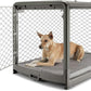 DIGGS Revol Collapsible Dog Crate with Wheels - Premium Portable Dog Crate - Safe, Stylish, and Convenient Indoor Kennel (Smoke, Intermediate)