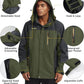 MAGCOMSEN Men's Hooded Windproof Water Resistant Rain Jacket Windbreaker 5 Pockets for Hiking,Fishing,Travel