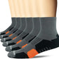 AKOENY Men's Performance Athletic Cushioned Quarter Ankle Socks (6 Pairs)