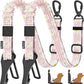 Pawaboo 2Pack Dog Seatbelt for Car, 3-in-1 Dog Car Seat Belt Bungee, Dogs Tether for Cars with Buckle & Hook Latch, Adjustable Reflective Dogs Cars Harness Leash with 360° Lockable Buckle, Light Pink