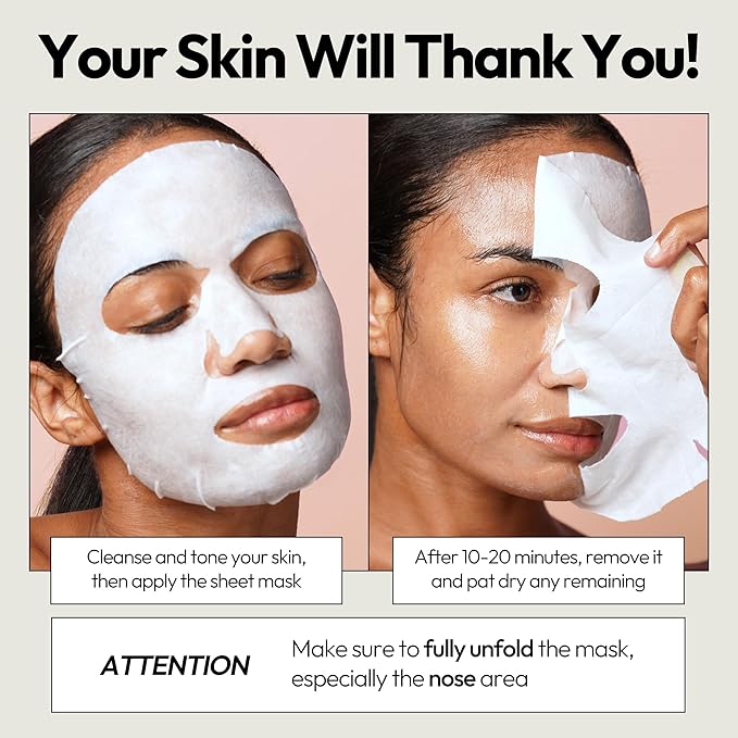 LAPCOS Pearl Sheet Mask, Daily Face Mask with Probiotics to Clarify Skin, Korean Beauty Favorite, 5-Pack