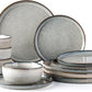 GBHOME Ceramic Dinnerware Sets for 4, 12 Pieces Stoneware Plates and Bowls Sets, Reactive Glaze Dishes -Scratch Resistant, Dishwasher&Microwave Safe, Green Wheat