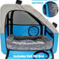 Small Portable Pet Crate for Car Travel, 19"x19"x17" Foldable Dog & Cat Carrier with Secures Seatbelt & Headrest Strap, Oxford Soft-Sided Pet Kennel with Removable Bed for Small Pets