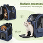 Pecute Pet Carrier Backpack, Large Cat Carrier Backpack, Expandable Cat Backpack with Breathable Mesh for Medium Large Cats, and Small Dogs, Dog Backpack Carrier for Travel Hiking Blue