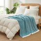 Snuggle Sac Teal Throw Blankets for Couch, Super Soft Warm Blankets Cozy Knit Fuzzy Plush Lightweight Throws for Sofa, Bed, Living Room, Heather Teal, 50x60 inches