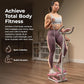 Sunny Health & Fitness Total Body 2-in-1 Smart Stepper Machine for Home with Handlebar and Resistance Bands, Total Body Workout, Adjustable Hydraulic, LCD Monitor, Non-Slip Pedals – 330 LB Max Weight