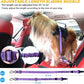AUBELL Dog Seat Belt for Car,2 Pack Set 3-in-1 Adjustable Reflective Bungee Heavy Duty Dog Car Harness Tether with Clip Hook Latch & Buckle,Swivel Zinc Alloy Carabiner,Black+Purple