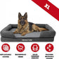 The Dog’s Bed, XL Grey Plush 43.5x34,Solid Memory Foam, Pain Relief: Arthritis, Hip & Elbow Dysplasia, Post Surgery, Lameness, Supportive, Calming, Waterproof Washable Cover, Veterinary Approved