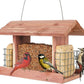 Solution4Patio US Cedar Hopper Bird Feeder for Outdoors Hanging, Handcrafted Wood Double Suet Cage & Clear View Windows, Squirrel-Proof Wild Bird Feeder for Cardinals, Finches, Chickadees