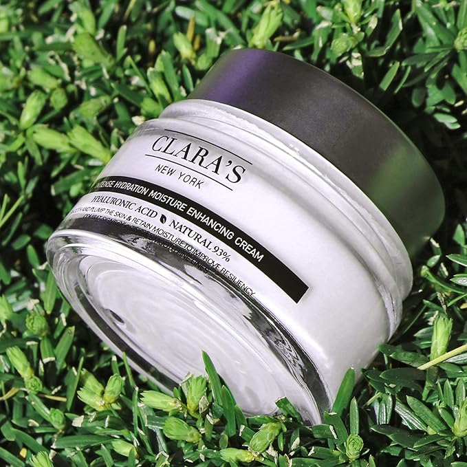 CLARA'S NEW YORK | Vegan Hyaluronic Acid Facial Cream | with Panthenol, Shea Butter | Intense Hydration Moisture Enhancing Smooth, Plump, Rich | Non-sticky, Fast-absorbing Formula | 50ml MADE IN US