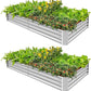Land Guard 2 Pack 6×3×1ft Galvanized Metal Raised Garden Bed, Metal Planter Kit Box Outdoor for Deep-Rooted Vegetables, Flowers, Green and Herbs……