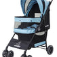 ROODO 4 Wheel Dog Cat Pet Stroller Best Lightweight Foldable Compact Portable Jogger All Terrain Travel Pet Gear Puppy Doggie Bunny Kitty Stroller for up to 30lbs Medium Small Dogs Cats(Sky Blue)